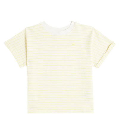 Bonpoint Kids' Farah Striped Cotton-blend Jersey T-shirt In Yellow