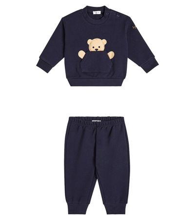 Il Gufo Baby Cotton Jersey Tracksuit In Blue
