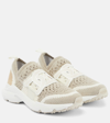 Tod's Stretch Woven Cotton Runner Sneakers In Multi