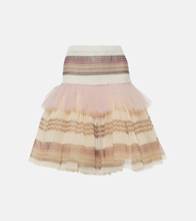 Susan Fang Striped Tulle Miniskirt In Multicoloured