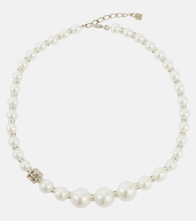 Givenchy Swarovski-embellished Faux Pearl Necklace In White
