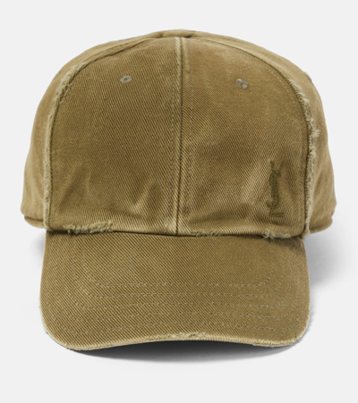 SAINT LAURENT CASSANDRE DISTRESSED BASEBALL CAP