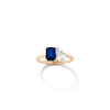 Aurate New York Ready-to-ship Toi Et Moi Gemstone Classic Ring (blue Sapphire / White Topaz) In Yellow