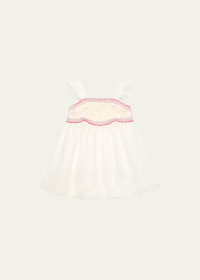 Chloé Kids' Girl's Crochet Cotton Dress In 117-offwhite