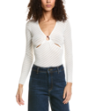 Sandro Ring-embellished Cutout Pointelle-knit Top In White