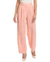 Sandro Felix Pleated Grain De Poudre Tapered Pants In Pink