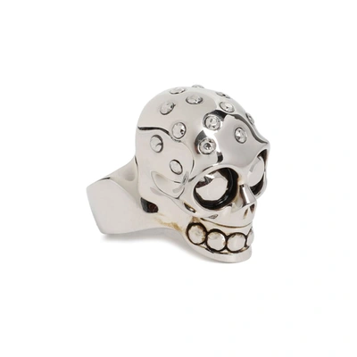 Alexander Mcqueen Skull Motif Ring In Grey