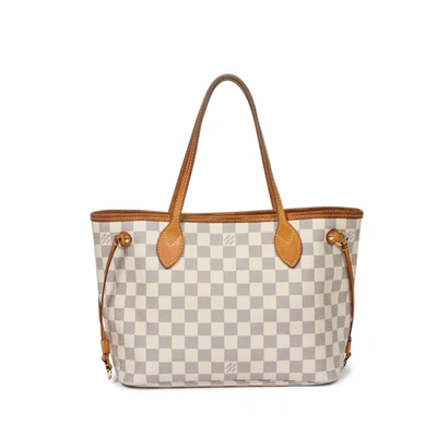 Pre-owned Louis Vuitton Neverfull Pm In White