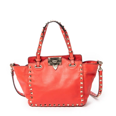 Valentino Garavani Mini Rockstud Trapeze Tote In Pink