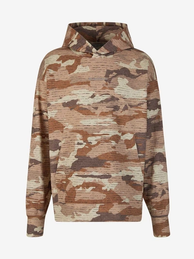 Acne Studios Camouflage Hood Sweatshirt In Marró