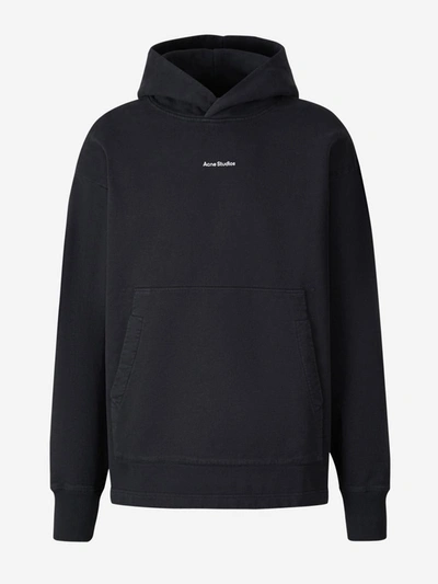 Acne Studios Cotton Logo Sweatshirt In Negre