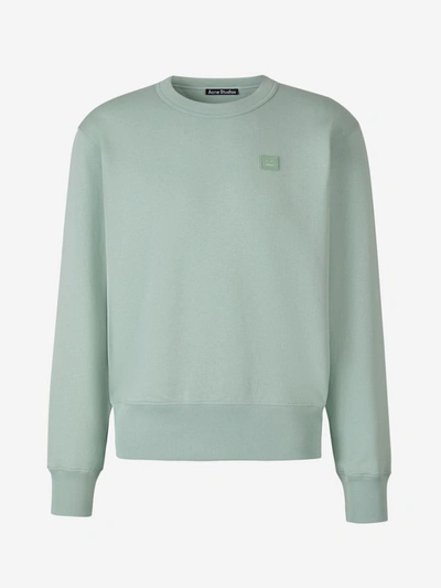 Acne Studios Logo Patch Crewneck Sweatshirt In Mint Green