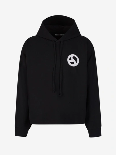 Acne Studios Printed Hood Sweatshirt In Negre