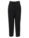 Brunello Cucinelli Black Tropical Luxury Wool Monili Slouchy Trousers In Black