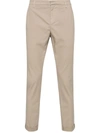 Dondup Gaubert Slim Trousers In Powder Light Gabardine