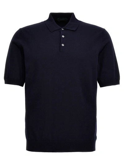 Zanone Cotton Polo Shirt In Blue