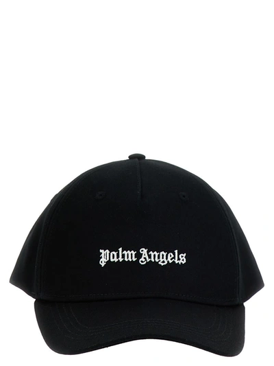 Palm Angels Logo Embroidery Cotton Canvas Cap In Black