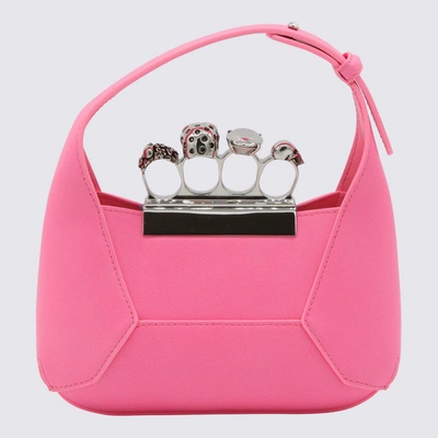 Alexander Mcqueen Pink Leather The Jewelled Handle Bag In Fluo Pink