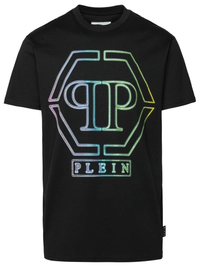 Philipp Plein Embroidered Round-neck T-shirt In Black