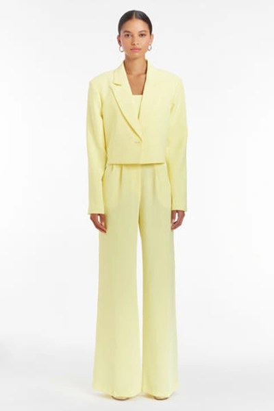 Amanda Uprichard Reggie Crop Blazer In Butter