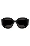 Chloé Logo Acetate Round Sunglasses In Black Grey