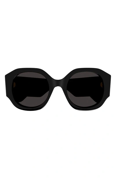 Chloé Women's Naomy 53mm Acetate Round Sunglasses In Black Grey