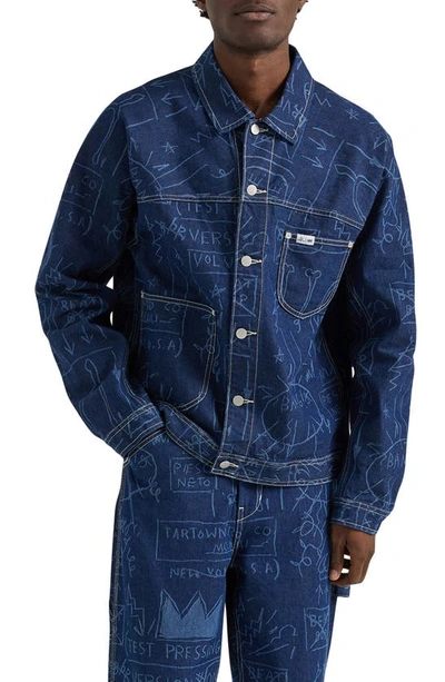 Lee X Basquiat Print Denim Jacket In Rinse