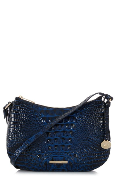 Brahmin Shayna Croc Embossed Leather Crossbody Bag In Anchor