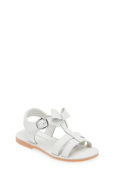 L'amour Kids' Janie Bow Sandal In White