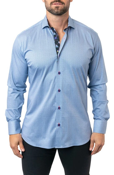 Maceoo Einstein Stretchspokes 02 Blue Contemporary Fit Button-up Shirt