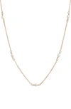 Set & Stones Madeline Freshwater Pearl Station Necklace In Gold