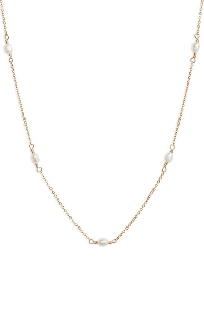 Set & Stones Madeline Freshwater Pearl Station Necklace In Gold