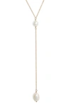 Set & Stones Penny Freshwater Pearl Y-necklace In Gold