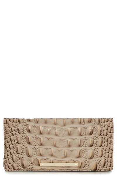 Brahmin Ady Croc Embossed Leather Wallet In Sesame