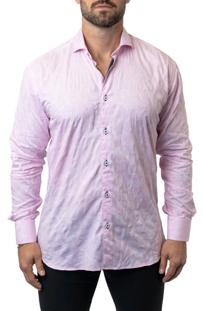 Maceoo Einstein Cotton Candy Contemporary Fit Button-up Shirt In Pink