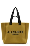 Allsaints Womens Sap Green Izzy Logo-print Recycled-polyester Tote Bag