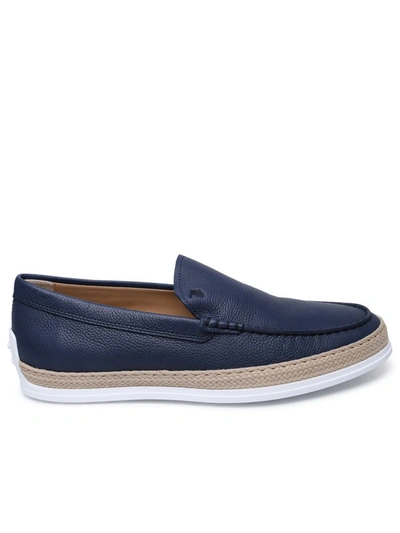 Tod's Blue Leather Loafers