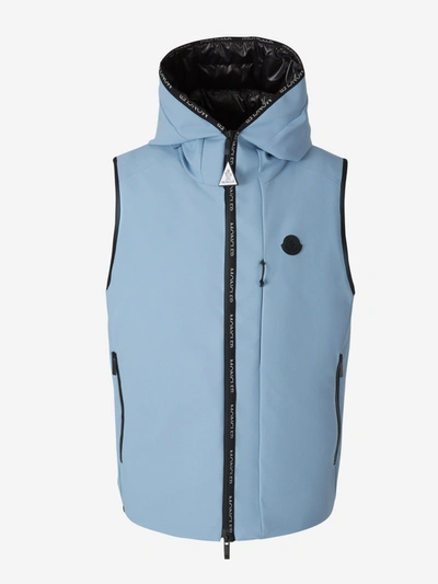 Moncler Allier Soft Shell Léger Nylon Down Vest In Azure Blue