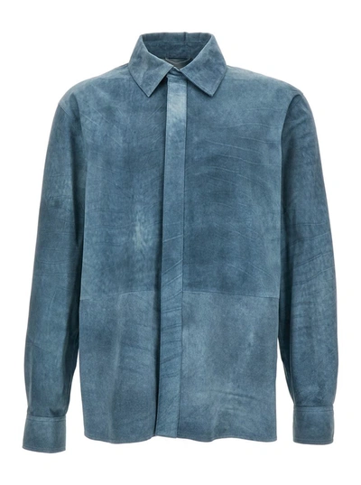 Arma Richard Camicia In Suede In Blu