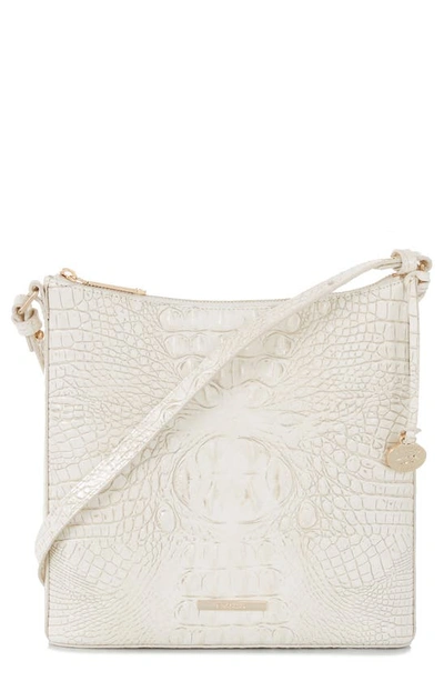 Brahmin Katie Croc Embossed Leather Crossbody Bag In Coconut Milk