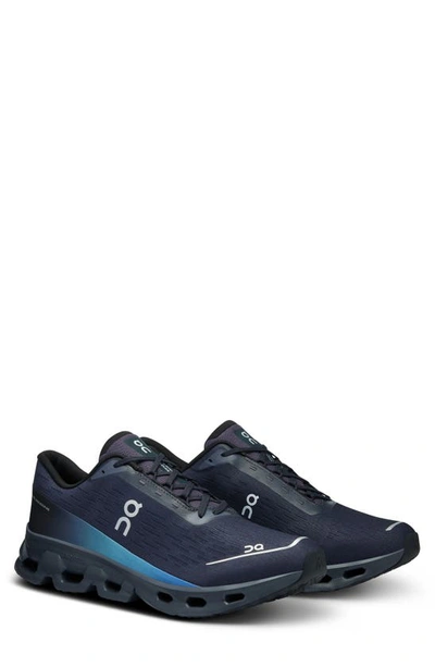 On Cloudspark Running Shoe In Black/ Blueberry