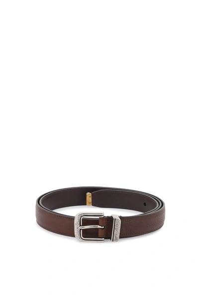 Brunello Cucinelli Leather Belt With Detailed Buckle