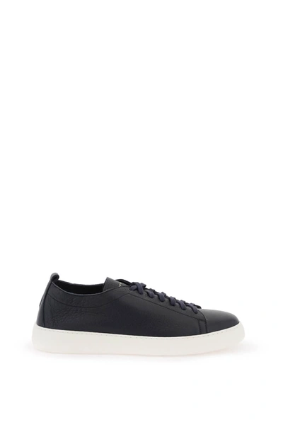 Henderson Leather Trainers In Blue