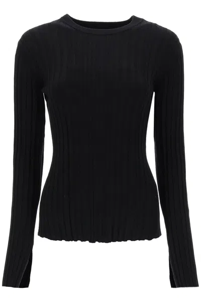 Loulou Studio Women's Evie Silk-blend Rib-knit Sweater In Black