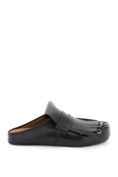 MARNI MARNI LEATHER CLOGS WITH BANGS AND PIERCINGS