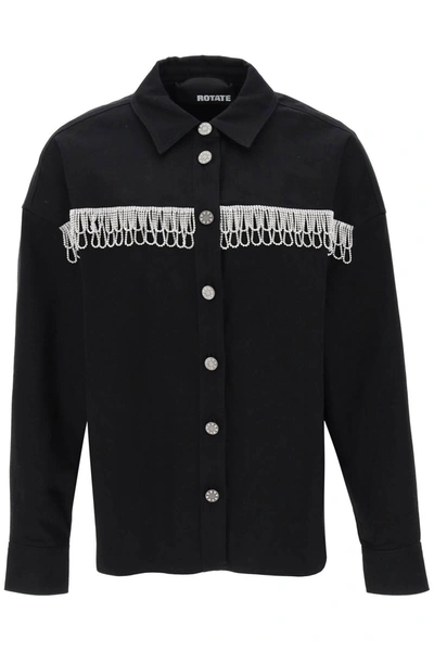 ROTATE BIRGER CHRISTENSEN ROTATE OVERSHIRT WITH CRYSTAL FRINGES
