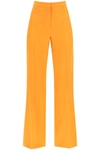 Stella Mccartney Womens Bright Orange Structured-waistband Flared-leg High-rise Woven Trousers