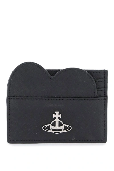 Vivienne Westwood Saffiano Leather Cardholder In Black (black)