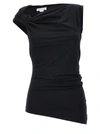 Alexander Mcqueen Asymmetric Bow-detailed Embroidered Stretch-cotton Jersey Top