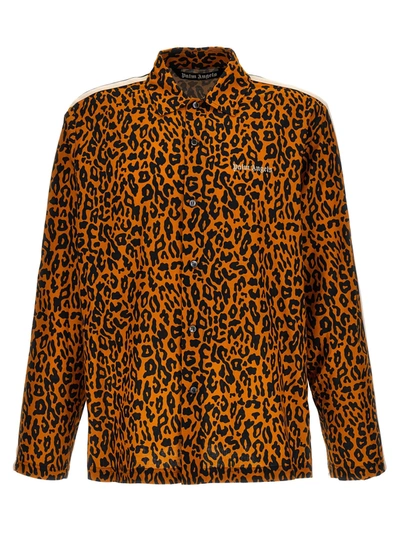 Palm Angels Cheetah Track Shirt, Blouse Multicolor In Multicolour